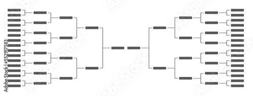 Templates two of vector tournament brackets for 32 teams. Blank bracket template. Championship bracket schedule for basketball , football or baseball.