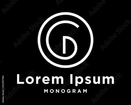 Set Letter CD GD OCD Monogram Circle Organic Modern Shape Style Symbol Brand Identity Design Vector