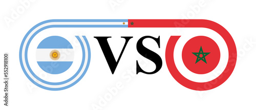 the concept of argentina vs morocco. vector illustration isolated on white background