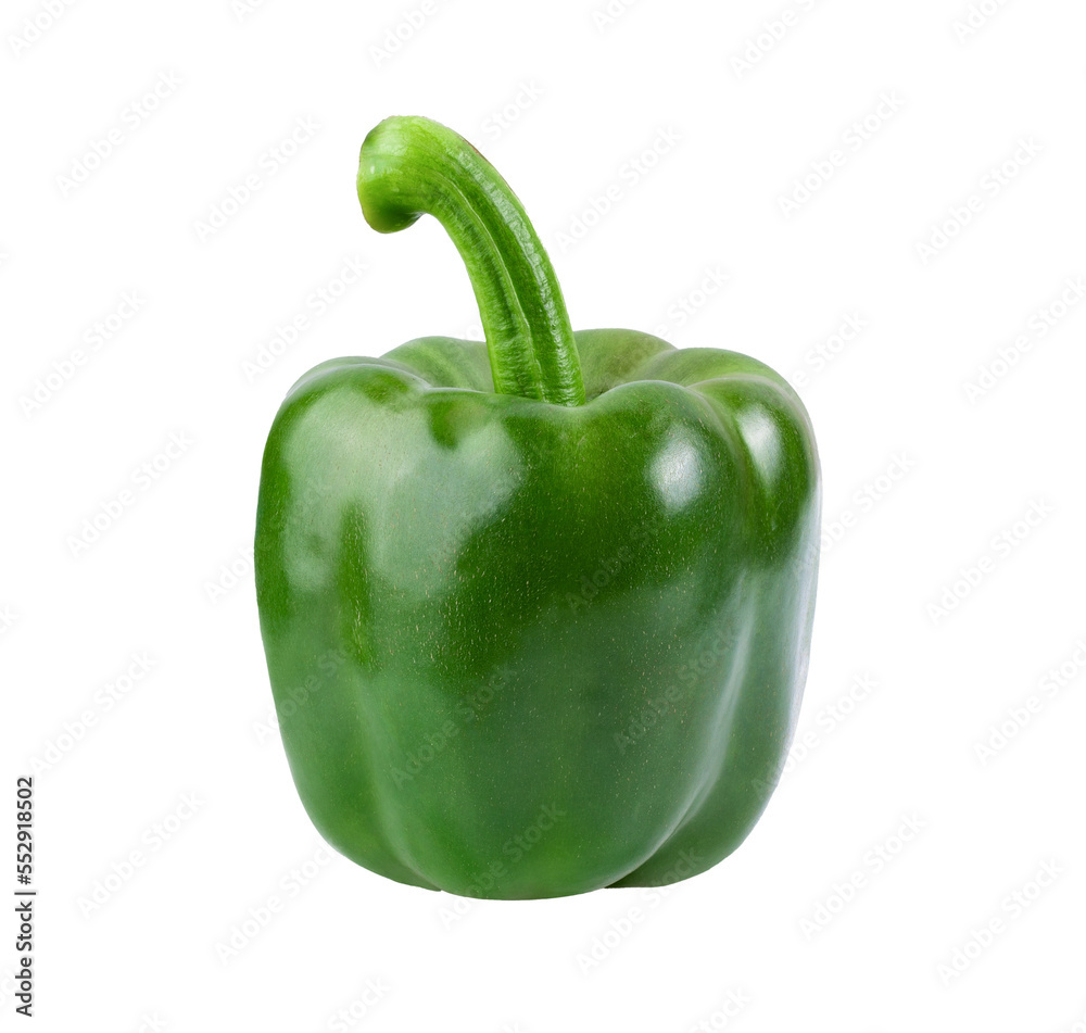 Green pepper full depth of field on transparent png
