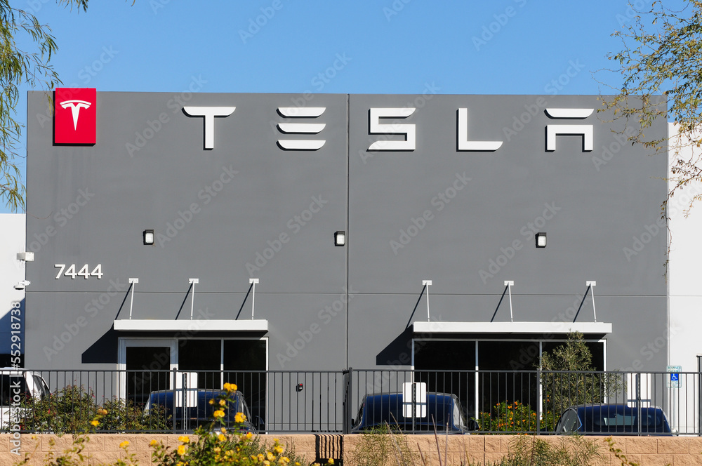 tesla, car, dealer, storefront, building, logo, sign, logo, architecture, business, exterior