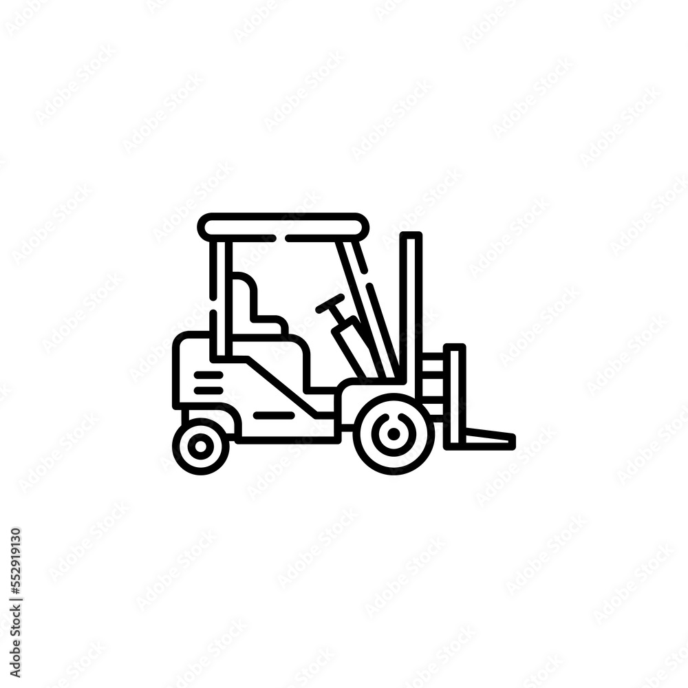 forklift vector icon. transportation icon outline style. perfect use for logo, presentation, website, and more. simple modern icon design line style