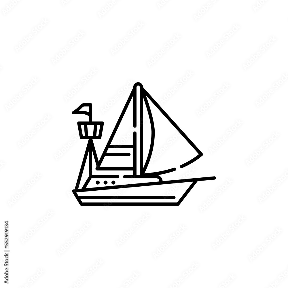 sailing boat vector icon. transportation icon outline style. perfect use for logo, presentation, website, and more. simple modern icon design line style sailing boat vector icon. transportation icon outline style. perfect use for logo, presentation, website, and more. simple modern icon design line style