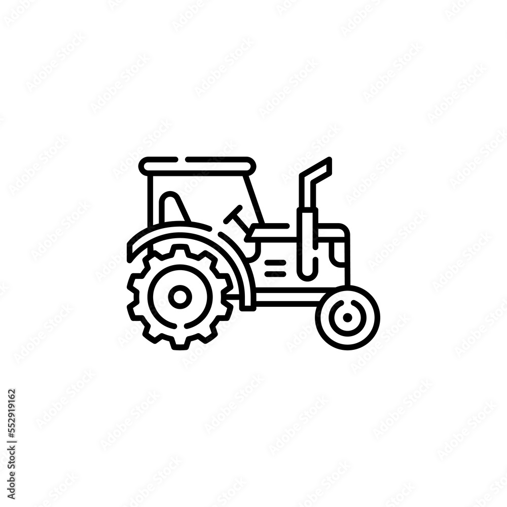 tractor vector icon. transportation icon outline style. perfect use for logo, presentation, website, and more. simple modern icon design line style