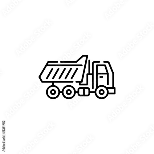 dump truck vector icon. transportation icon outline style. perfect use for logo, presentation, website, and more. simple modern icon design line style