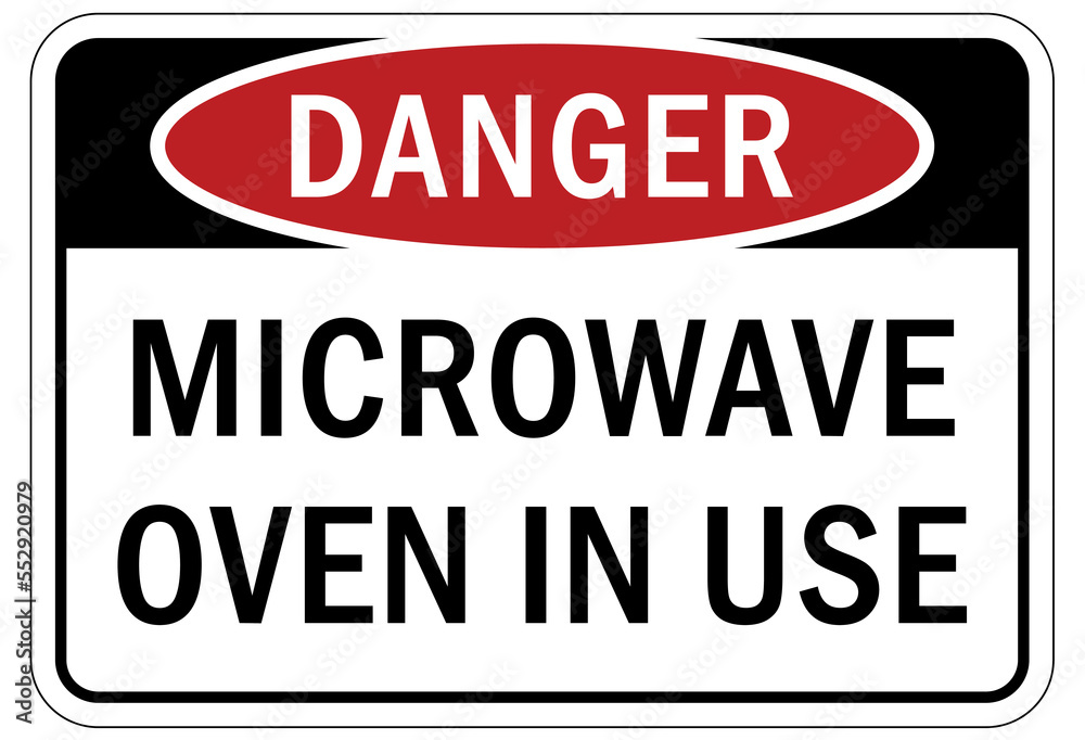 Microwave hazard warning sign and label Microwave hazard warning sign and label