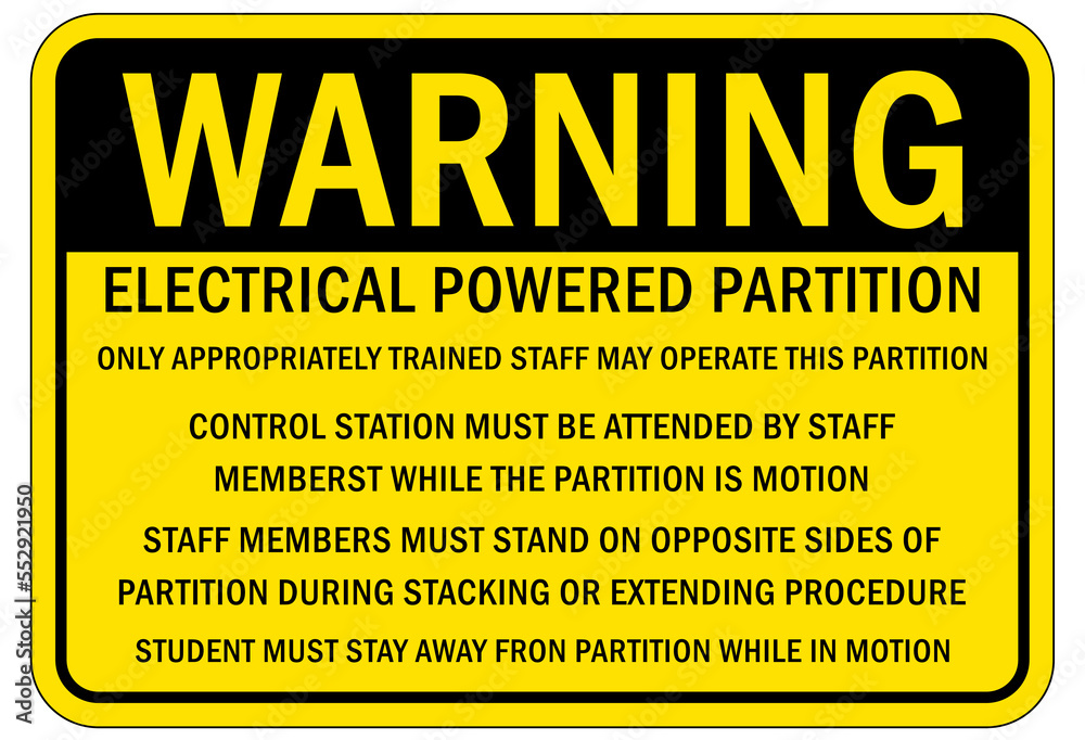 electrical room warning sign and label Stock Vector Adobe Stock