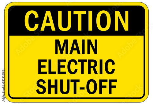 Electrical emergency shut off sign and label