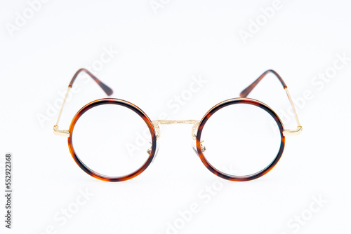 A spectacles two tone color frames on white background.