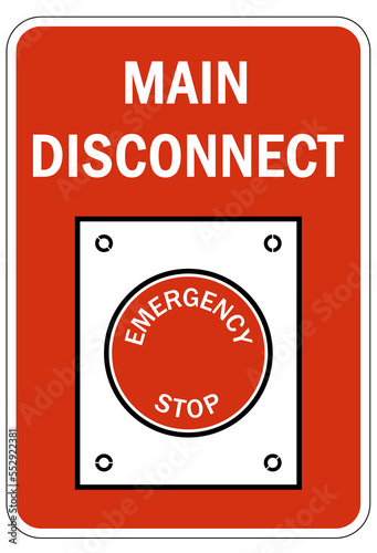 Electrical emergency shut off sign and label