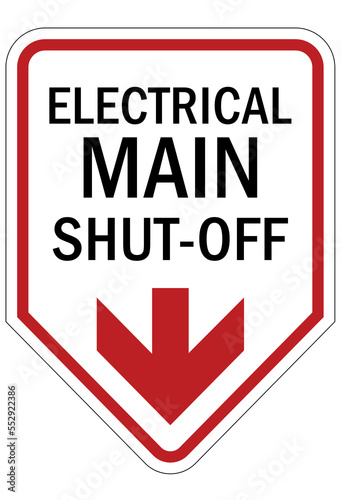Electrical emergency shut off sign and label