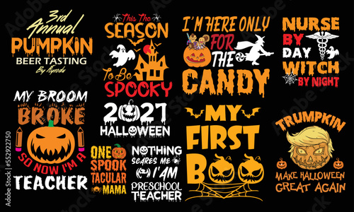 Halloween Typography , Party , Halloween day , SVG , T shirt Design bundle