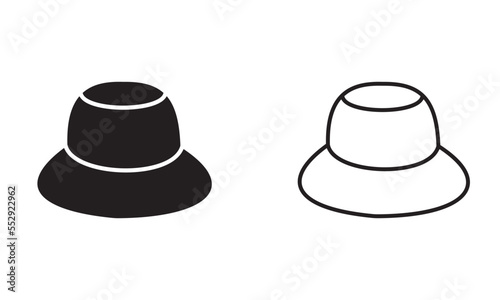 Kids hat line art and flat vector.