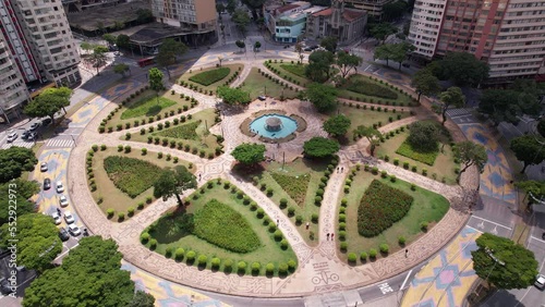 Aerial view of Raul Soares square, Belo Horizonte, Minas Gerais, Brazil. City center.