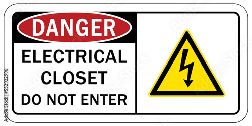 Electrical closet sign and label