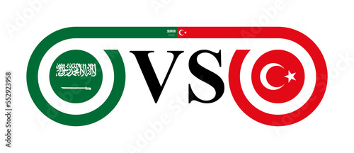 the concept of saudi arabia vs turkey. vector illustration isolated on white background