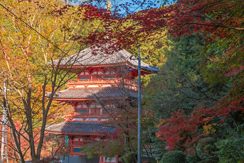 清水寺（福岡県みやま市）の三重塔 © Kinapi
