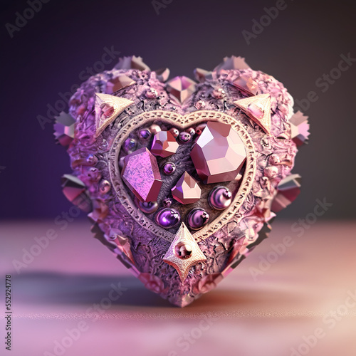 pink heart crystal, decoration, jewellery