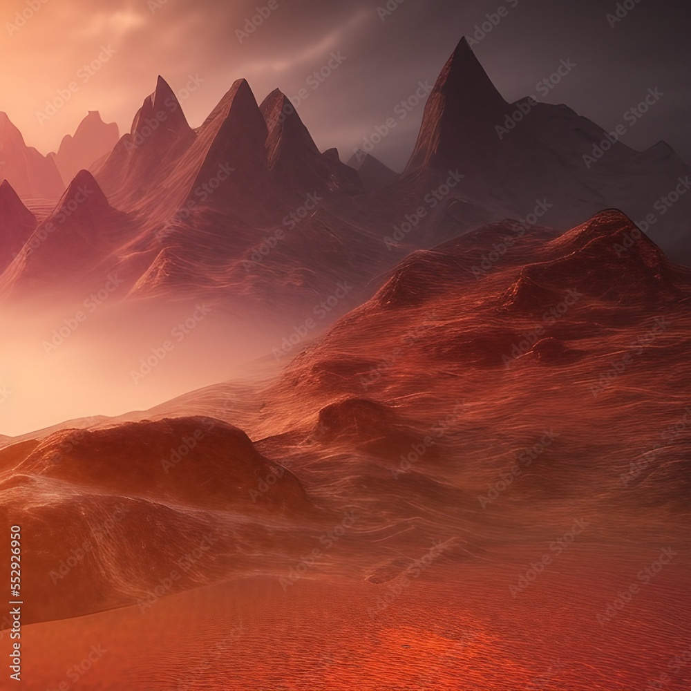 Naklejka premium Mysterious Landscape That Inspires Wanderlust k realistic highly detailed