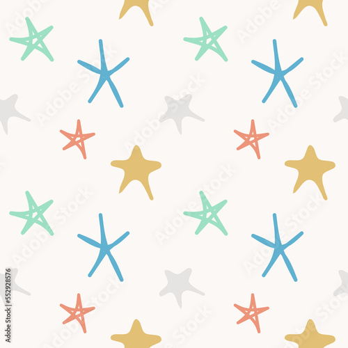 Seamless pattern with stars for baby textile