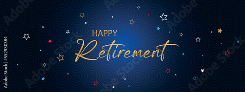 happy retirement card on white background	