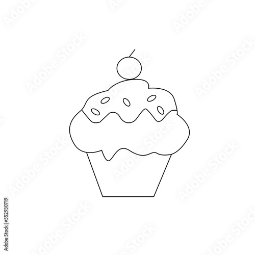 Cupcake vector illustration isolated on white background, cupcake clip art