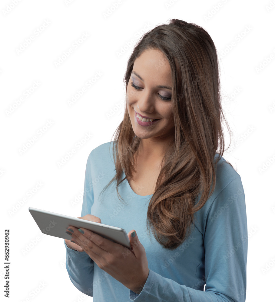 Smiling young woman with tablet Smiling young woman with tablet