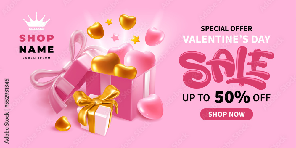 Warehouse clearance sale pink banner template Vector Image