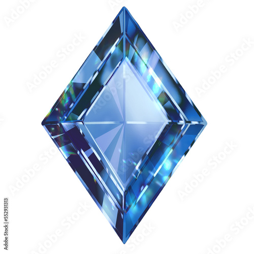 Blue shiny gemstones diamond geometric crystal sapphire jewel