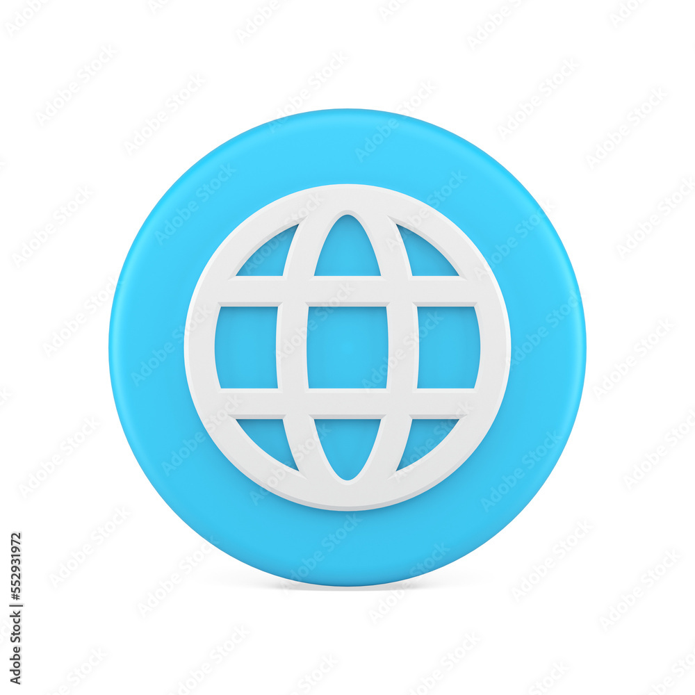 Grid planet global web service blue circle button internet connection communication 3d icon Grid planet global web service blue circle button internet connection communication 3d icon