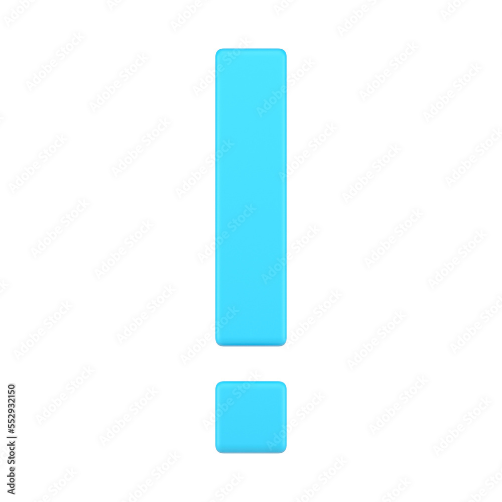 Important alert notification blue exclamation mark general attention danger point 3d icon Important alert notification blue exclamation mark general attention danger point 3d icon
