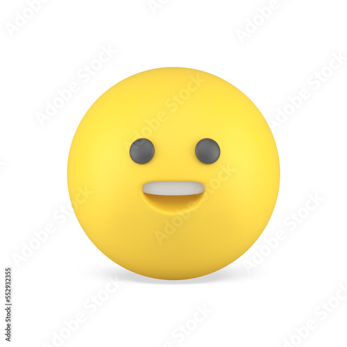 Smiley emoticon yellow round comic character funny face expression 3d icon