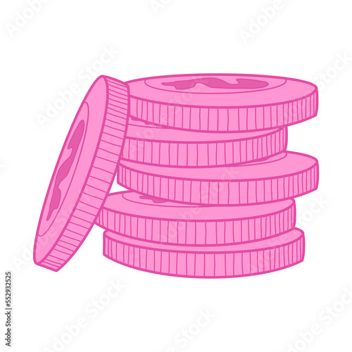 Pink Stack Of Coins