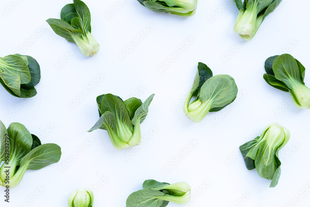 Bok choy on white background. Bok choy on white background.