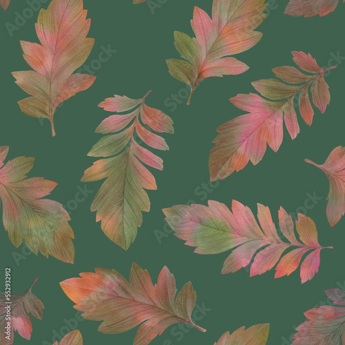 Watercolor seamless pattern autumn leaves. Abstract autumn background. Hand drawn illustration. Design for wedding invitations  greeting cards  wallpapers  wrapping paper.