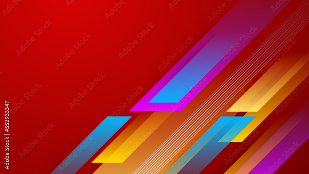 Abstract colourful design on red background Abstract colourful design on red background
