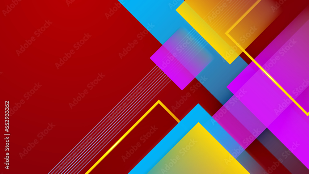 Obraz premium Abstract colourful design on red background