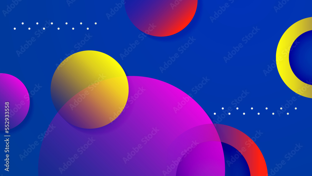 Abstract colourful design on blue background