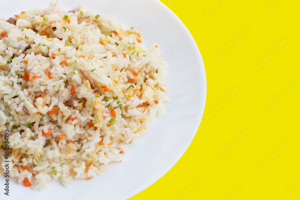 Crab fried rice on plate