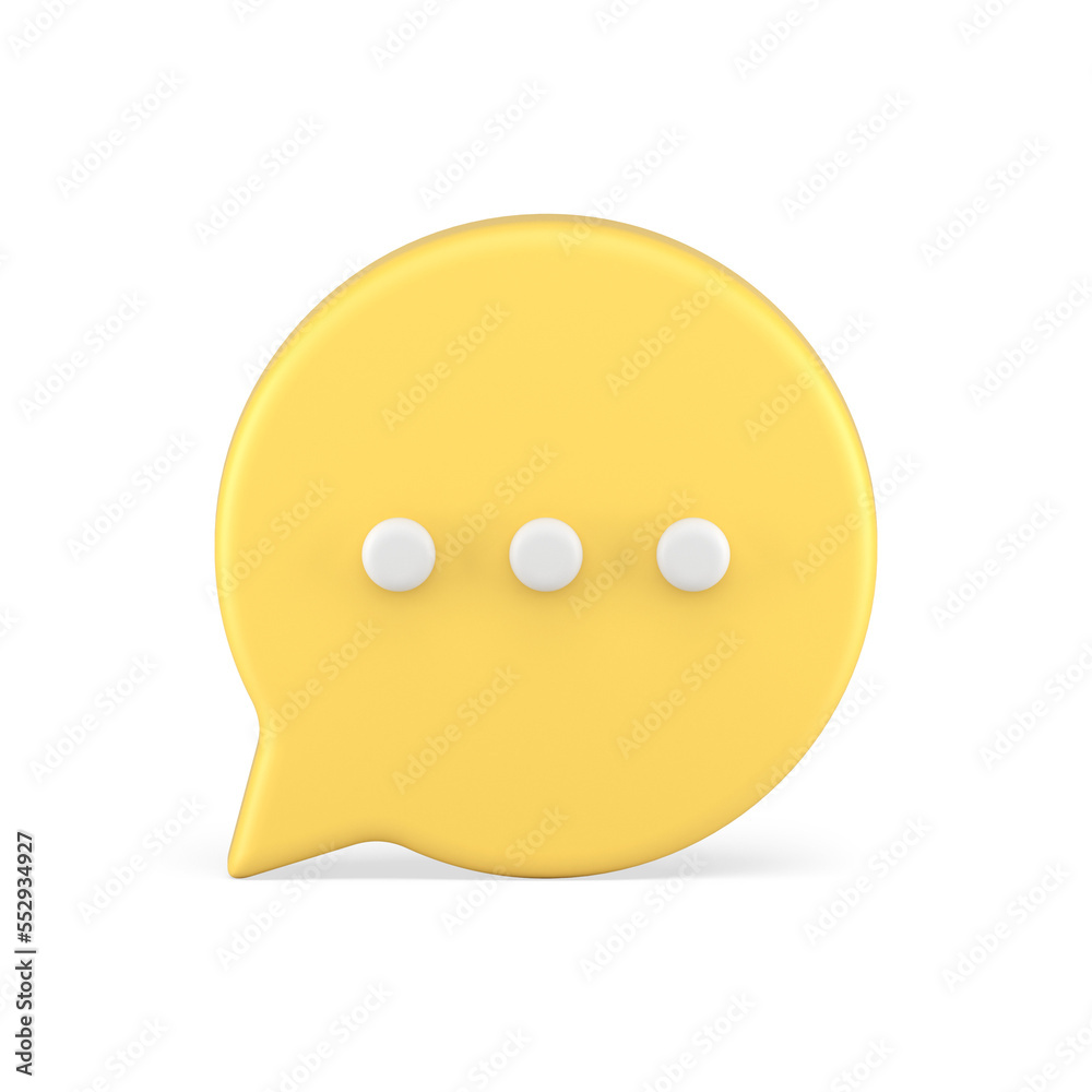Fototapeta premium Think bubble cyberspace chat cloud dialogue discussion comment communication yellow 3d icon