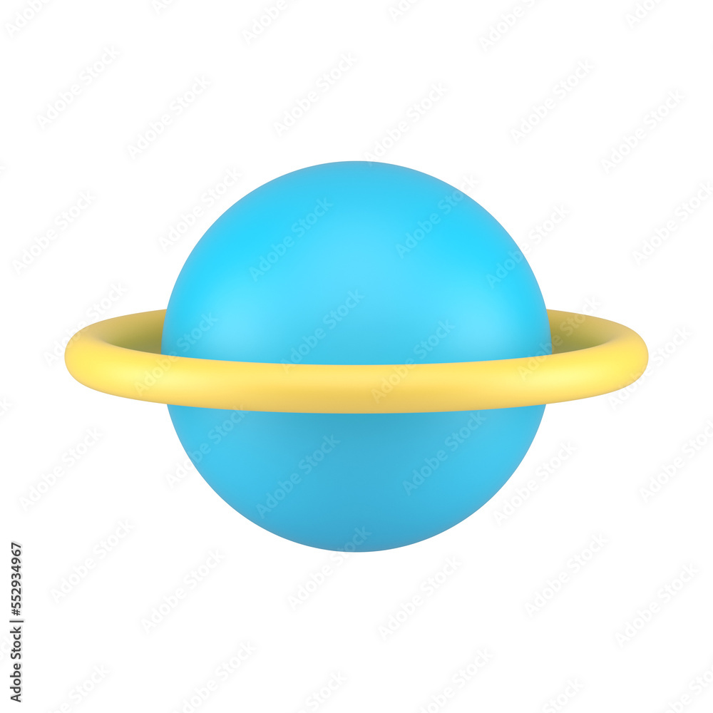 Fototapeta premium Cosmic planet with ring orbit galaxy astronomy solar system exploration 3d icon