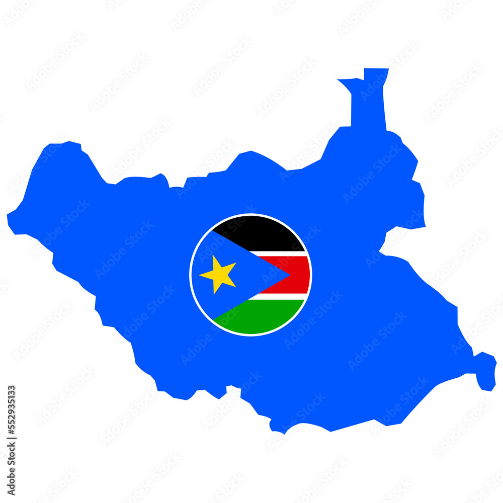 South sudan map with flag on white background. Vector illustration ...