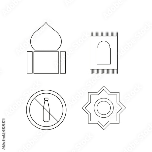 Collection of Ramadan icons for vector design elements