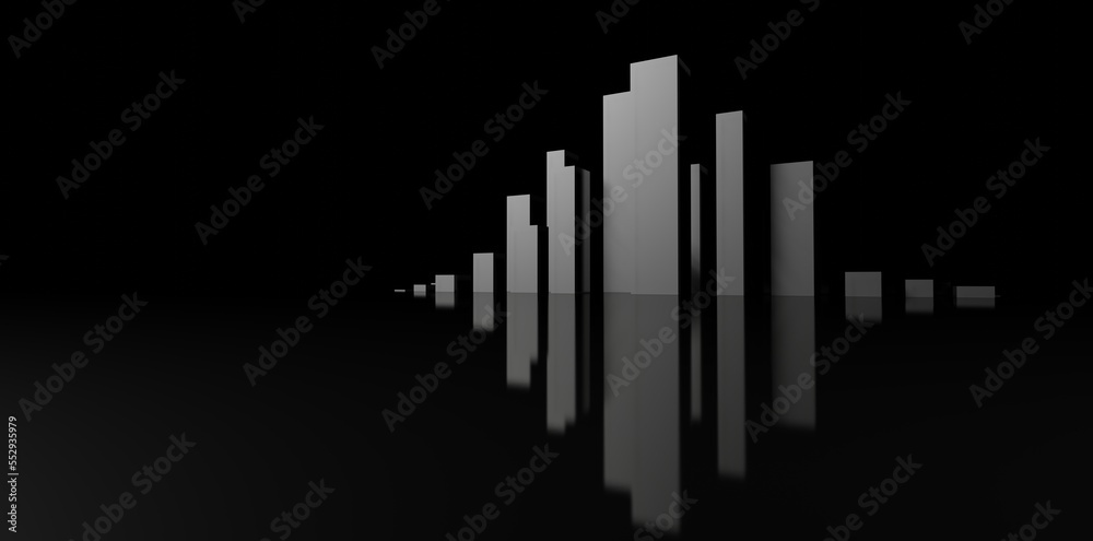 Architecture background night city of skyscrapers 3d render Architecture background night city of skyscrapers 3d render