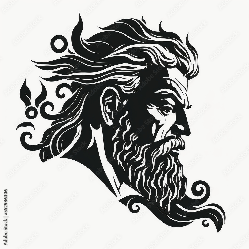 Fototapeta premium Poseidon vector for logo or design. Generative AI