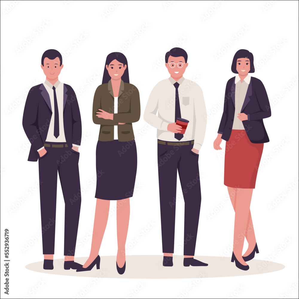 Business colleagues team vector collection. Illustrations for websites, landing pages, mobile apps, posters and banners. Trendy flat vector illustration