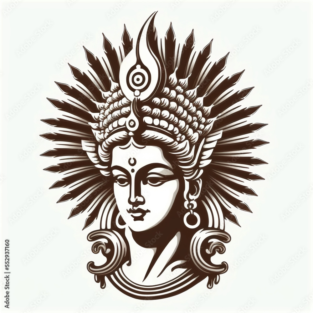 Vishnu god vector for logo or design. Generative AI Vishnu god vector for logo or design. Generative AI