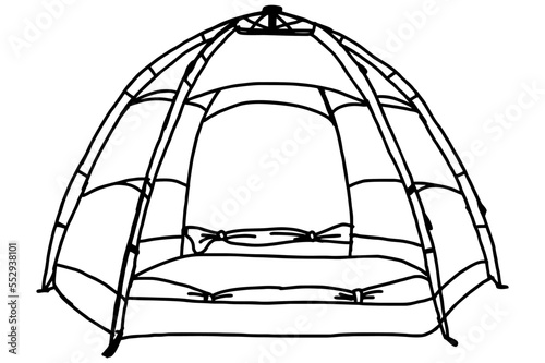 Object - Camping Tent Line Art Vector