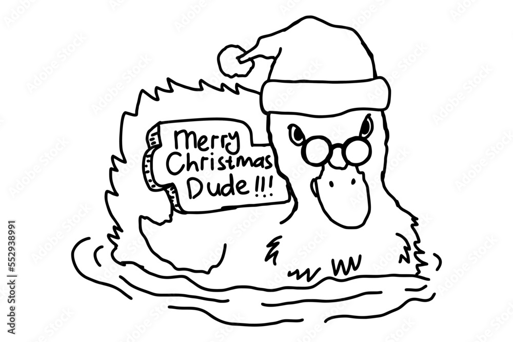 Christmas Animal - Adorable duckling in a christmas hat wishes you a merry christmas dude !!! Christmas Animal - Adorable duckling in a christmas hat wishes you a merry christmas dude !!!