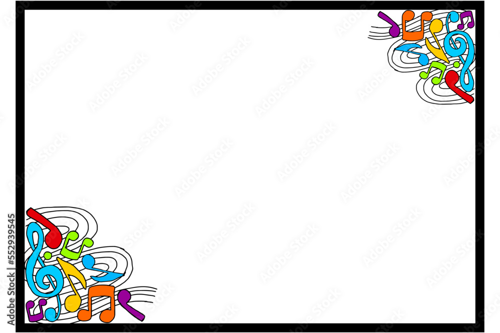 Fototapeta premium Border Ornament With Music Note Theme